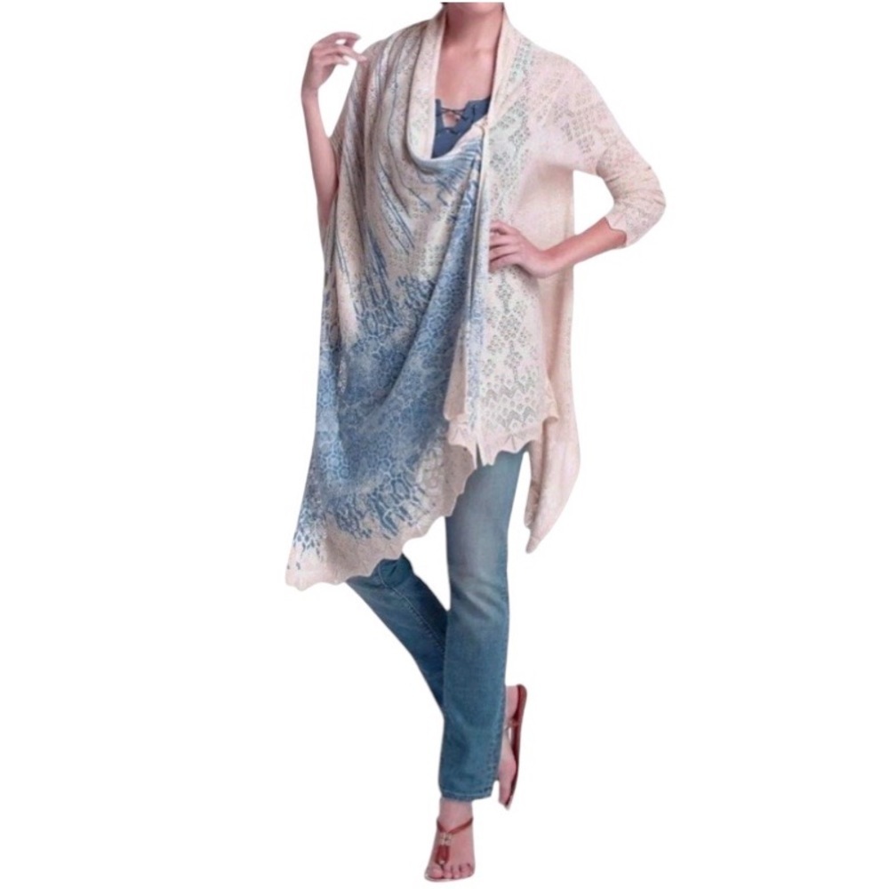 Anthropologie Delft Sweater Wrap Small / Medium ART TO WEAR Artisanal NWT - Picture 7 of 14